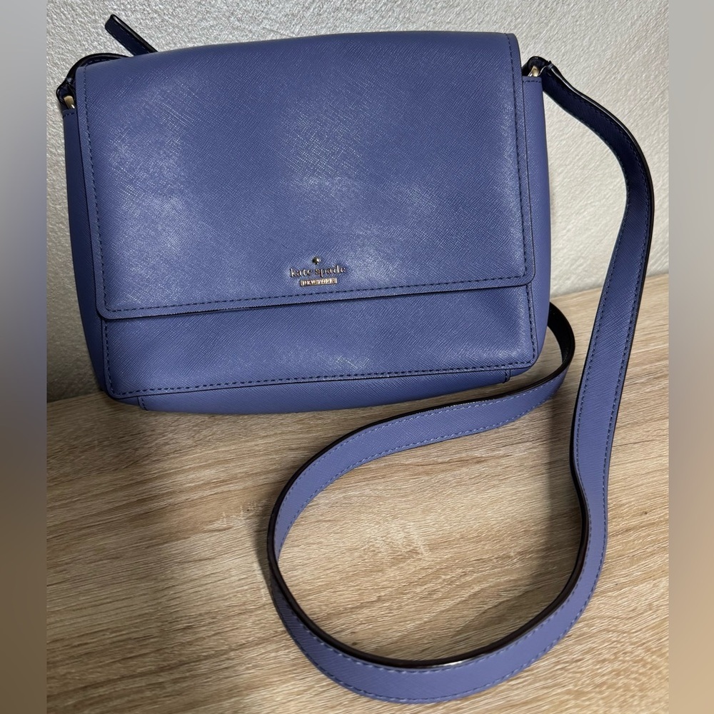 Kate Spade New York Blue Leather Crossbody Bag Adjustable Strap Purse - Picture 16 of 16